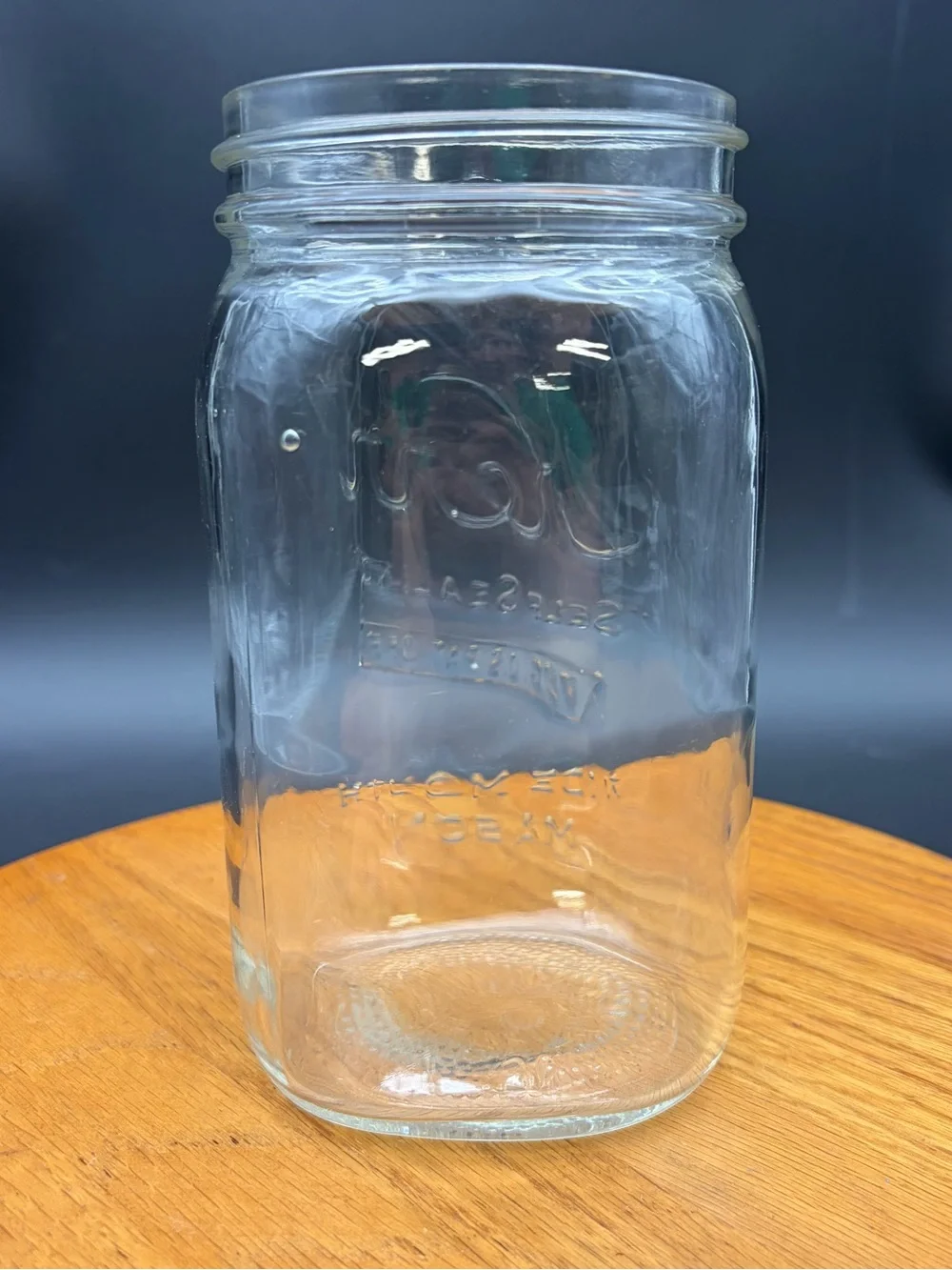 Vintage Kerr Self Sealing Wide Mouth Quart Mason Jar Clear Glass Canning Jar